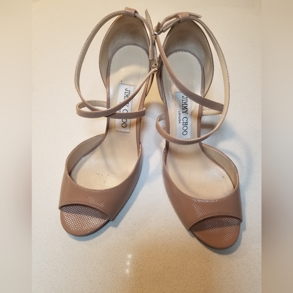Jimmy Choo Emsy 85 Heels in Ballet Pink Sz7.5 - Picture 2 of 6